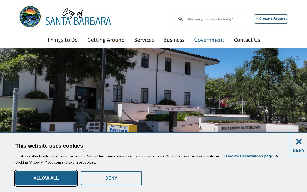 Santa Barbara Police Department arrest record and activity interface