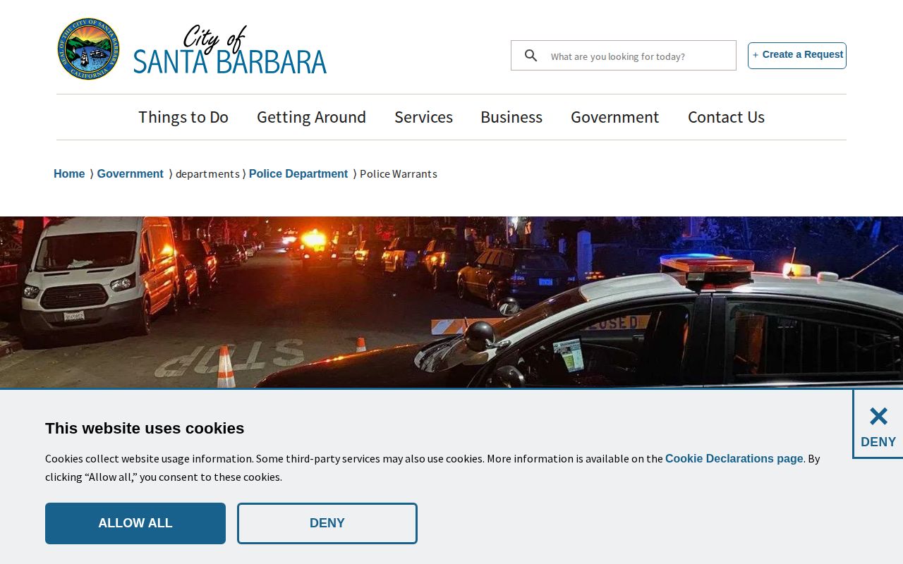 Santa Barbara County official police warrant check guidance